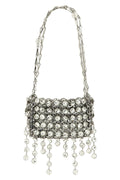 2026 New Arrival 1969 strass nano shoulder bag in metal mesh and front pendant crystals