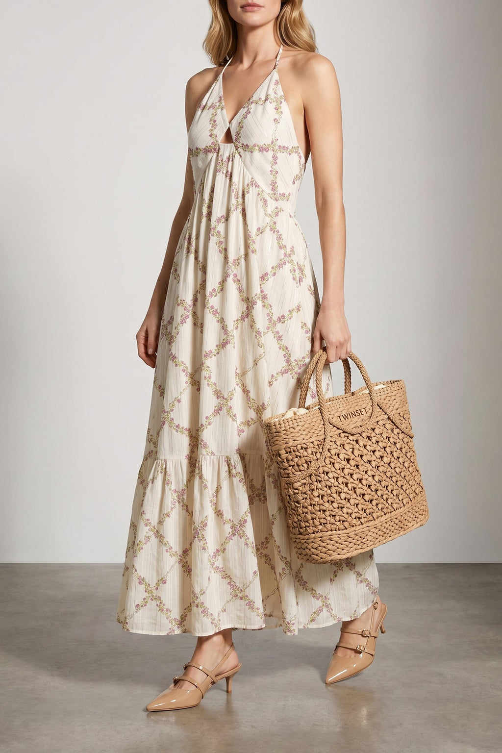 2026 New Arrival shopping bag in woven straw-effect fabric