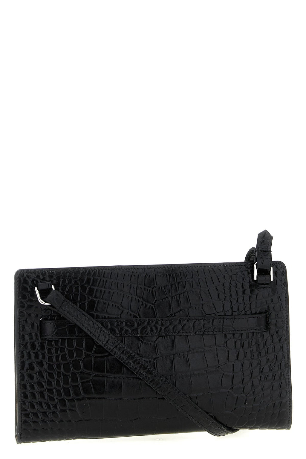 2026 New Arrival belted leather crocodile-print leather crossbody bag