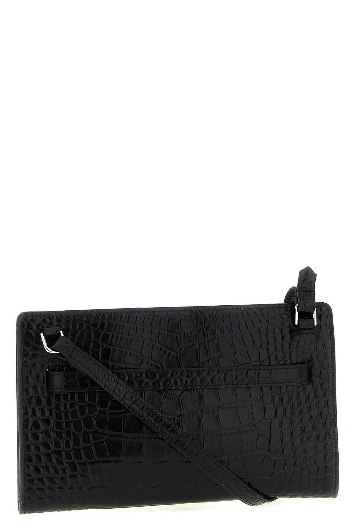 2026 New Arrival belted leather crocodile-print leather crossbody bag