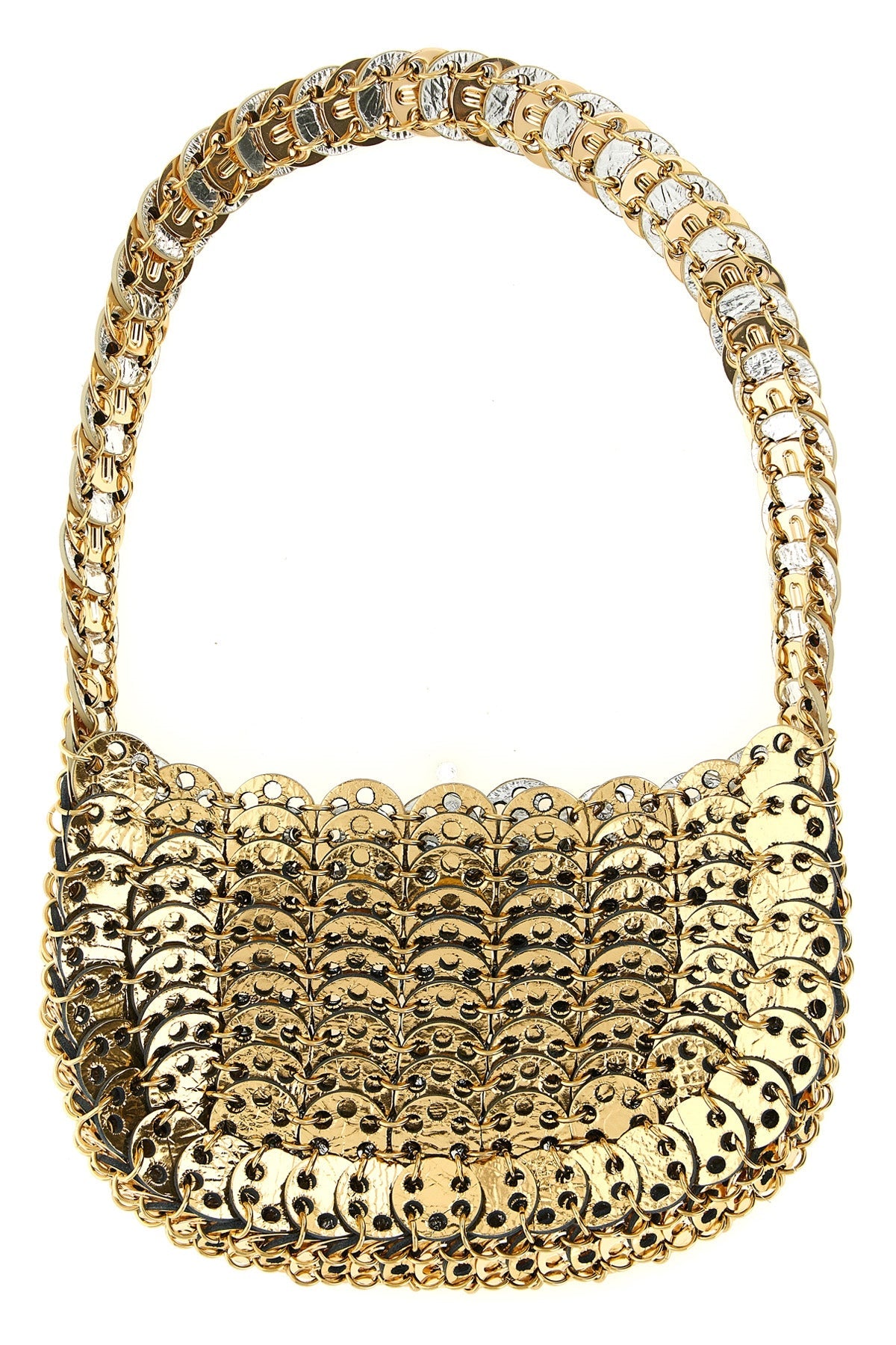 2026 New Arrival moon flip reversible shoulder bag in metal mesh