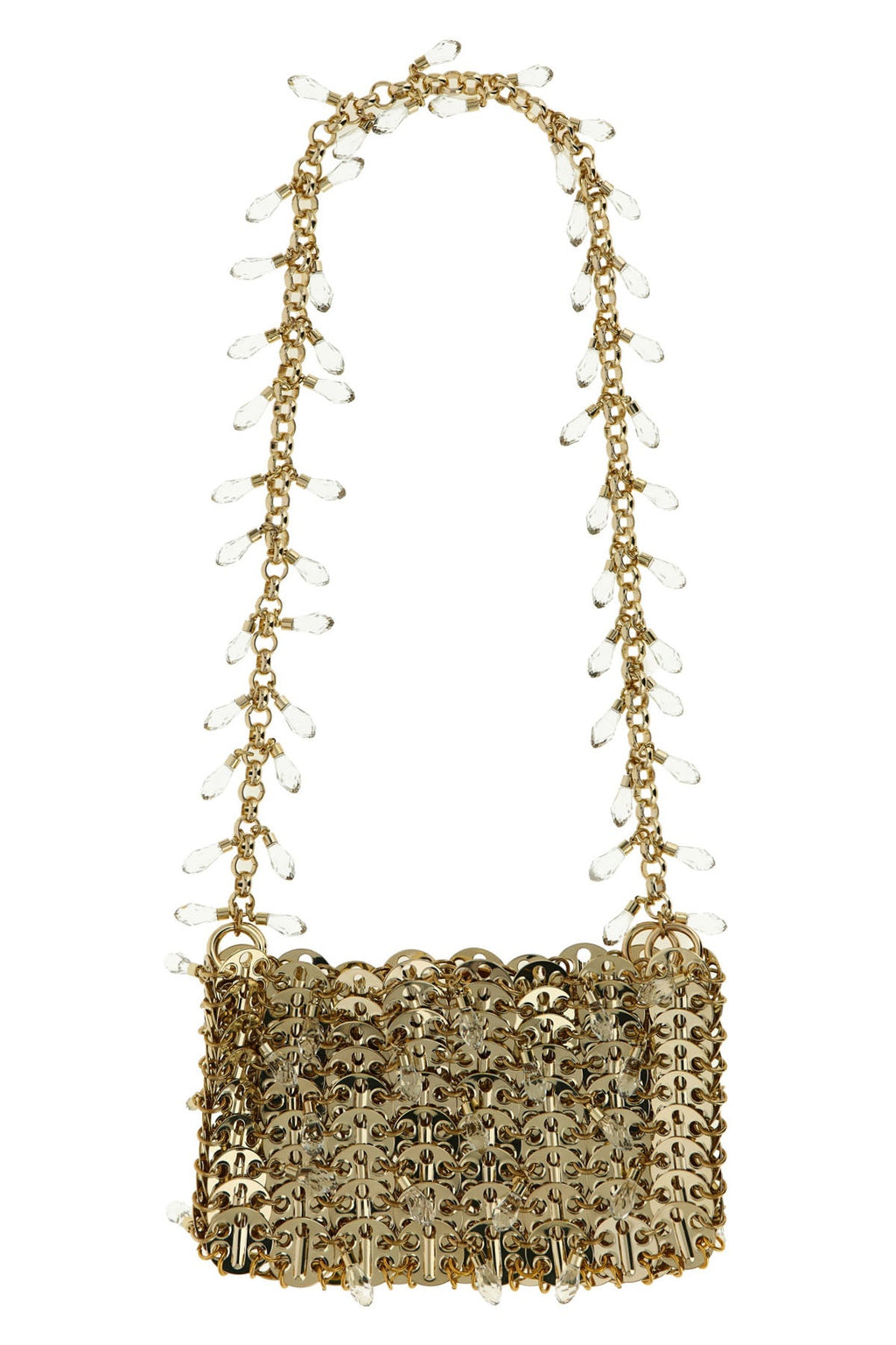 2026 New Arrival 1969 nano crystal shoulder bag in metal mesh and front crystal charms