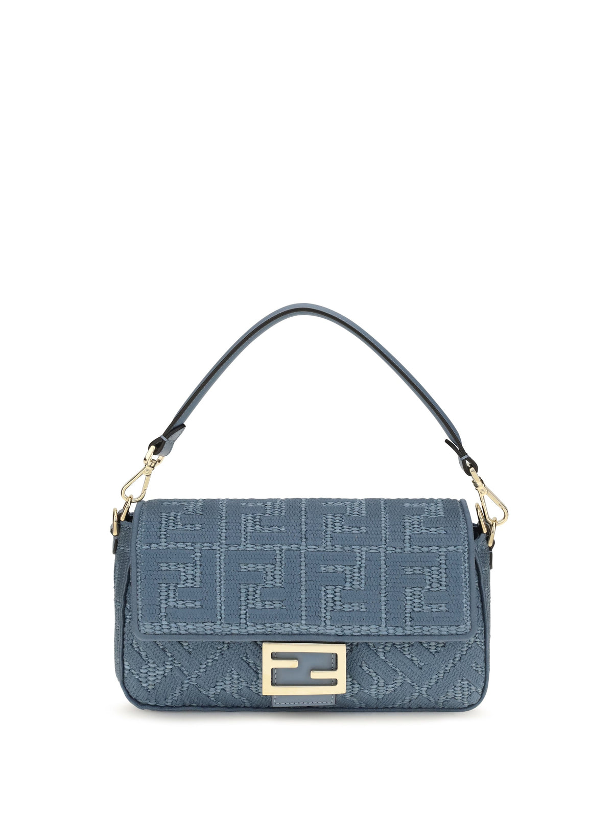 2026 New Arrival medium woven raffia shoulder bag with ff embroidery