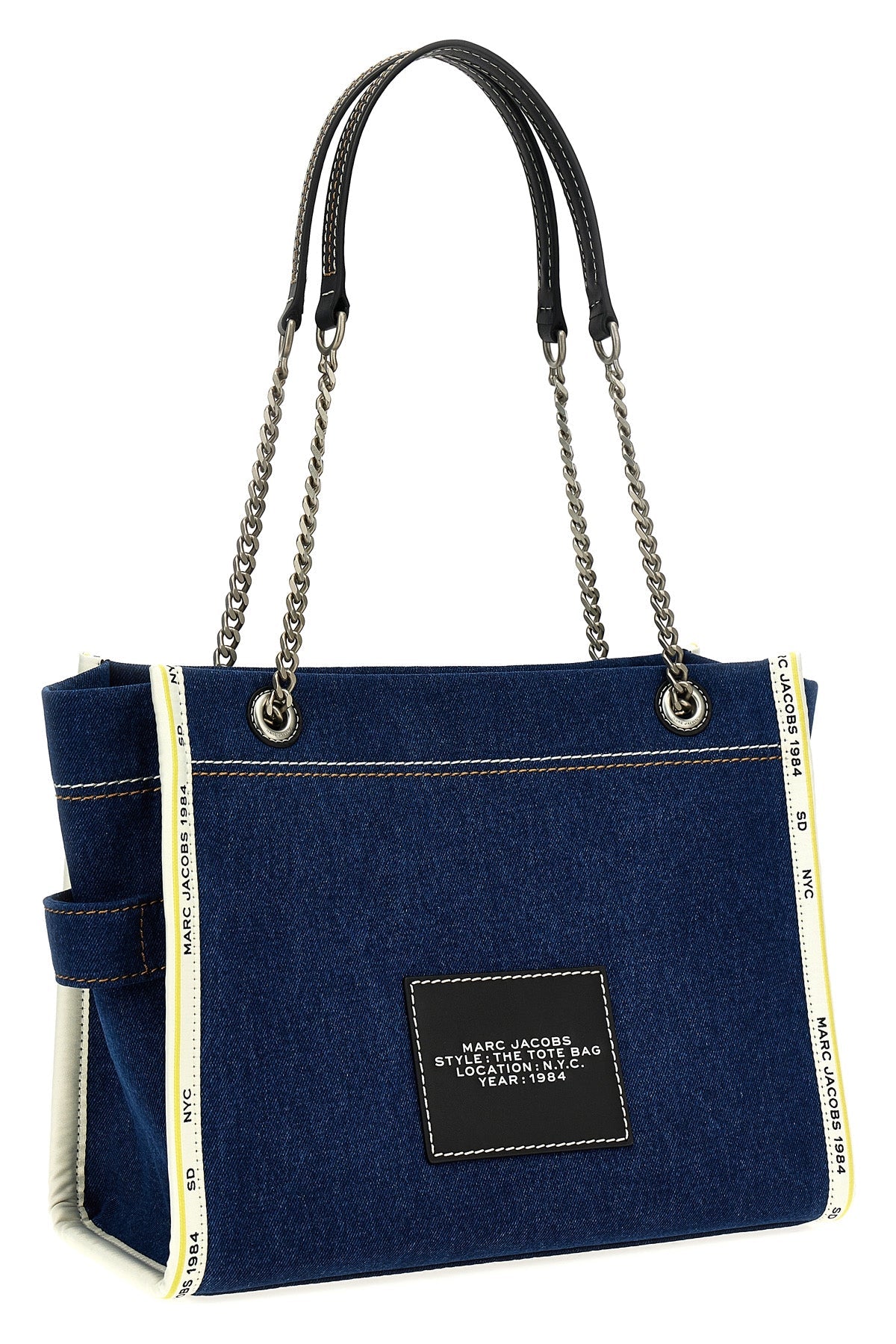 2026 New Arrival the denim chain medium tote shoulder bag in cotton denim