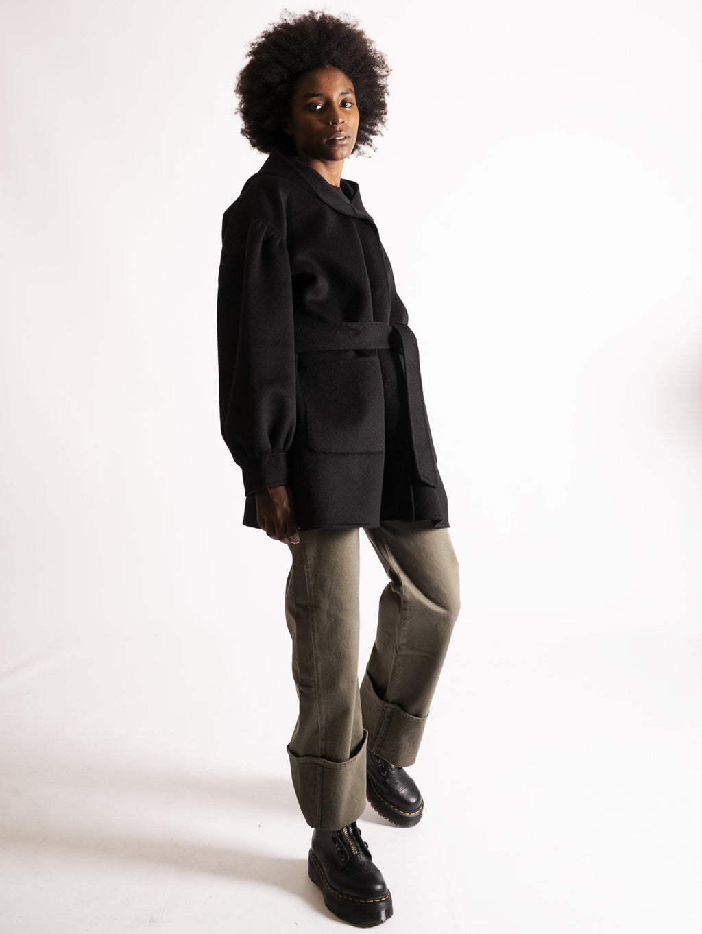 2026 New Arrival Parka in Doppio di Lana Nero