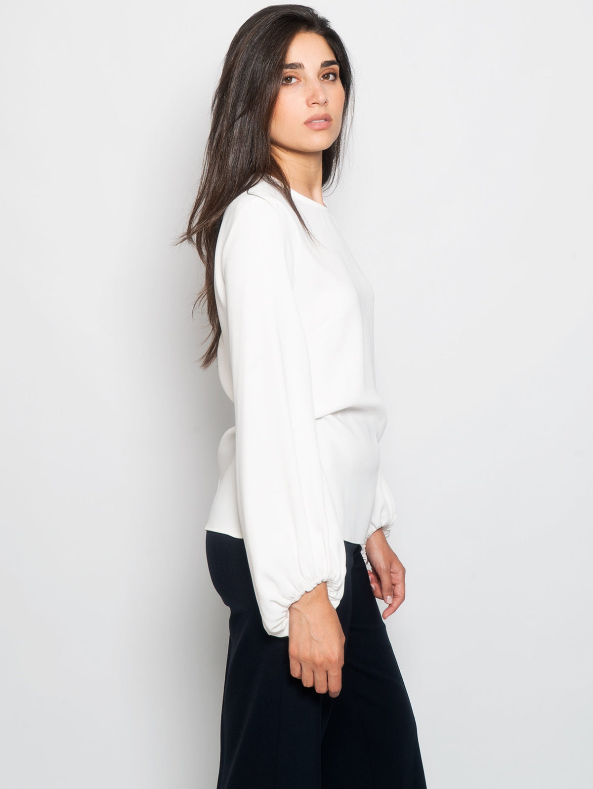 2026 New Arrival Blusa con Manica a Palloncino Panna