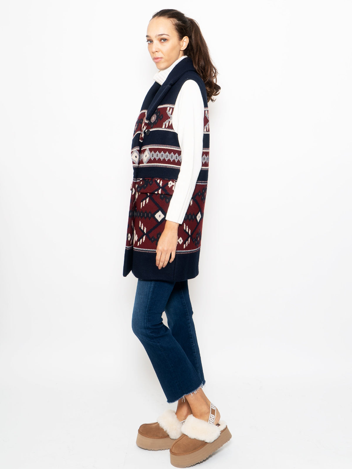 2026 New Arrival Cappotto Smanicato Jacquard Multicolor