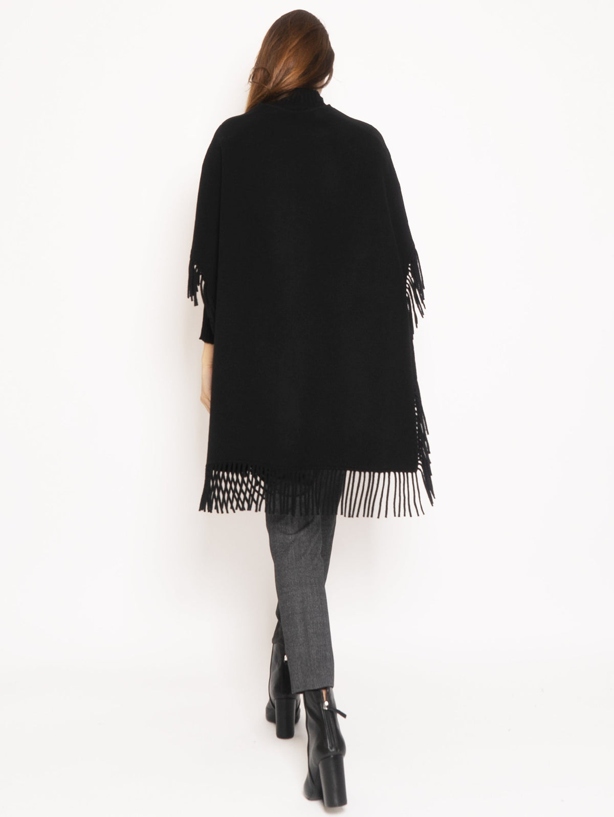 2026 New Arrival Mantella con Frange - Nero