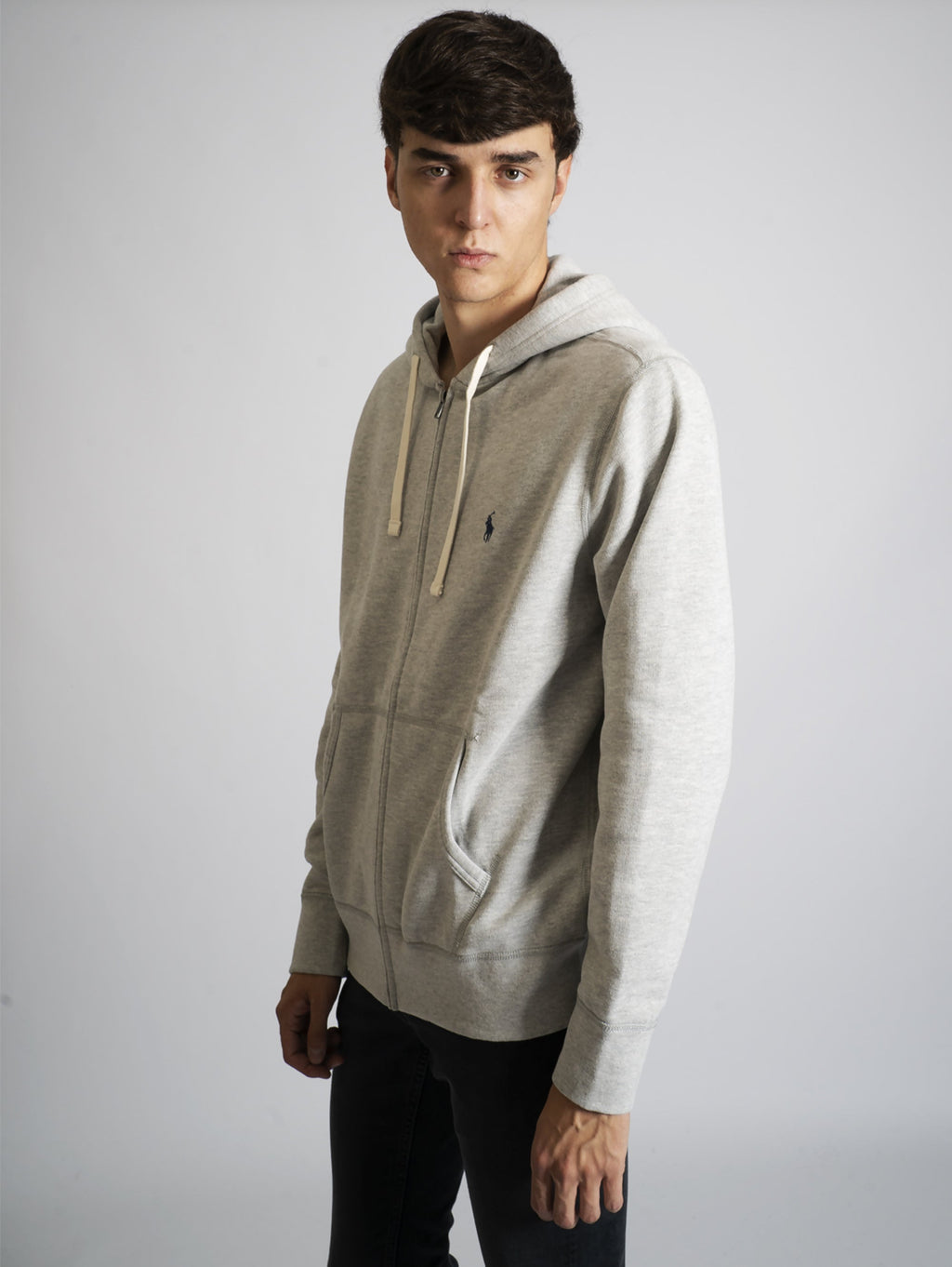 2026 New Arrival Felpa con Zip e Cappuccio Grigio