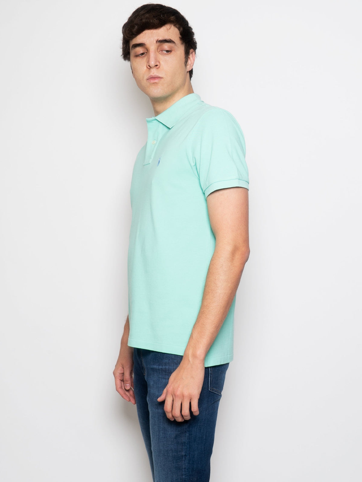 2026 New Arrival Polo in Mesh Slim Fit Verde Acqua