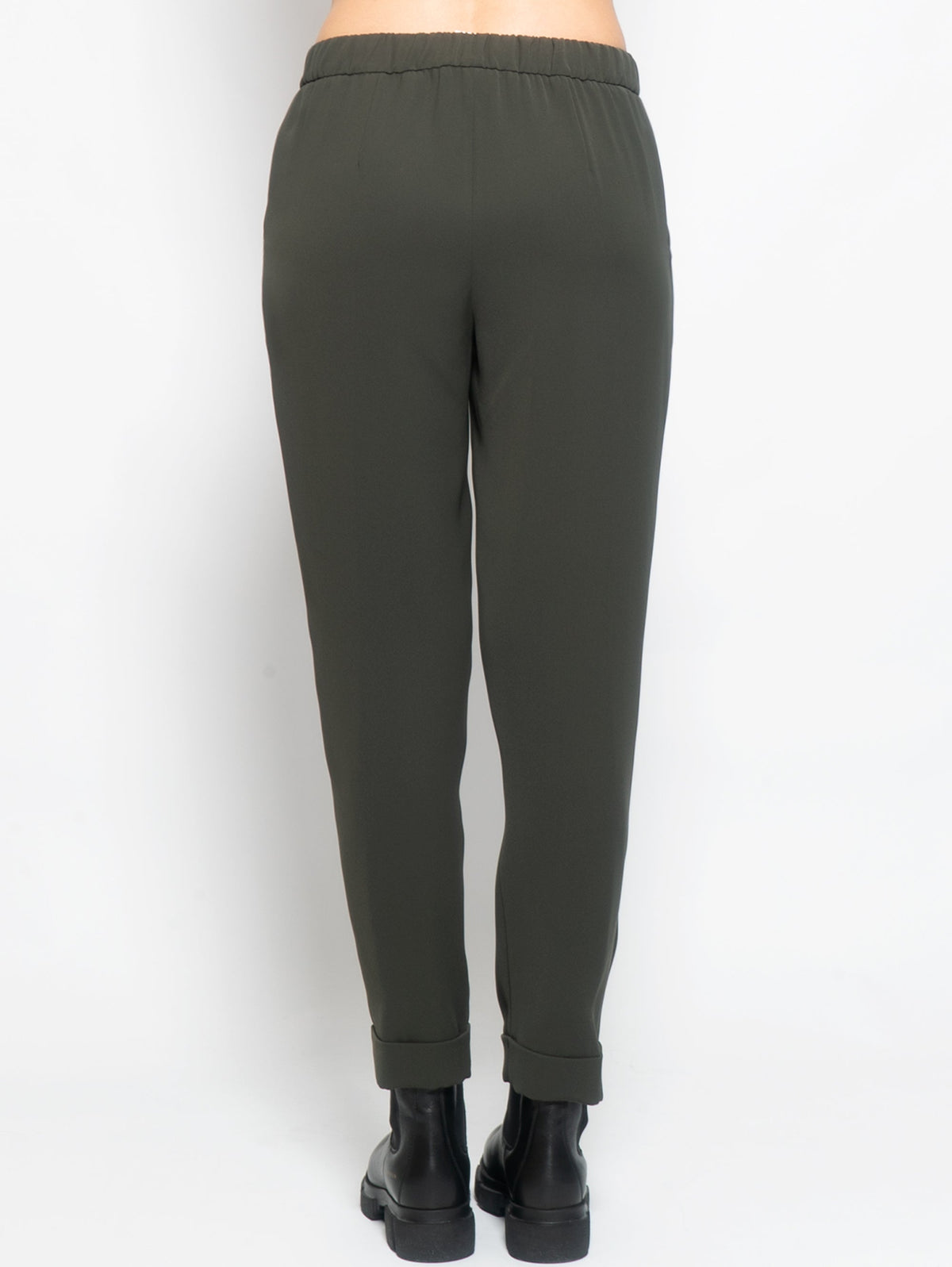 2026 New Arrival Pantaloni con Elastico in Vita Verde Oliva