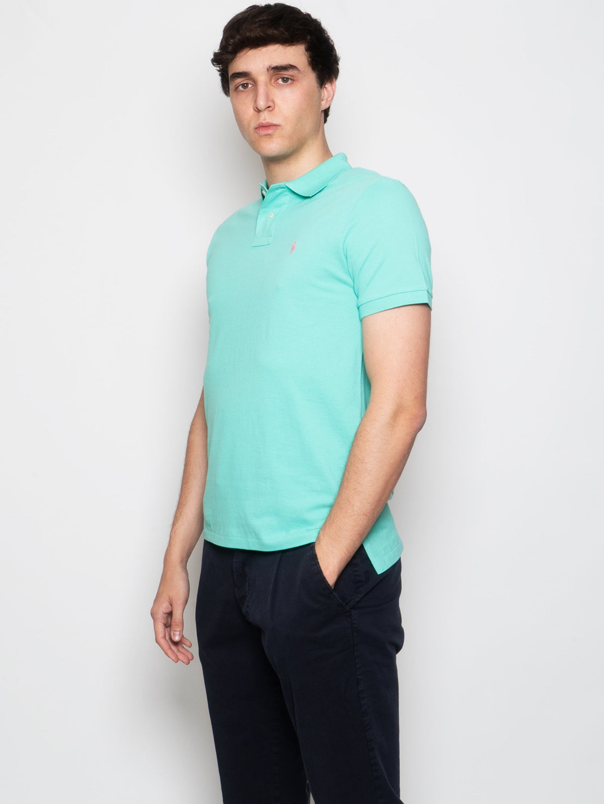 2026 New Arrival Polo in Piquet Slim Fit Verde Chiaro