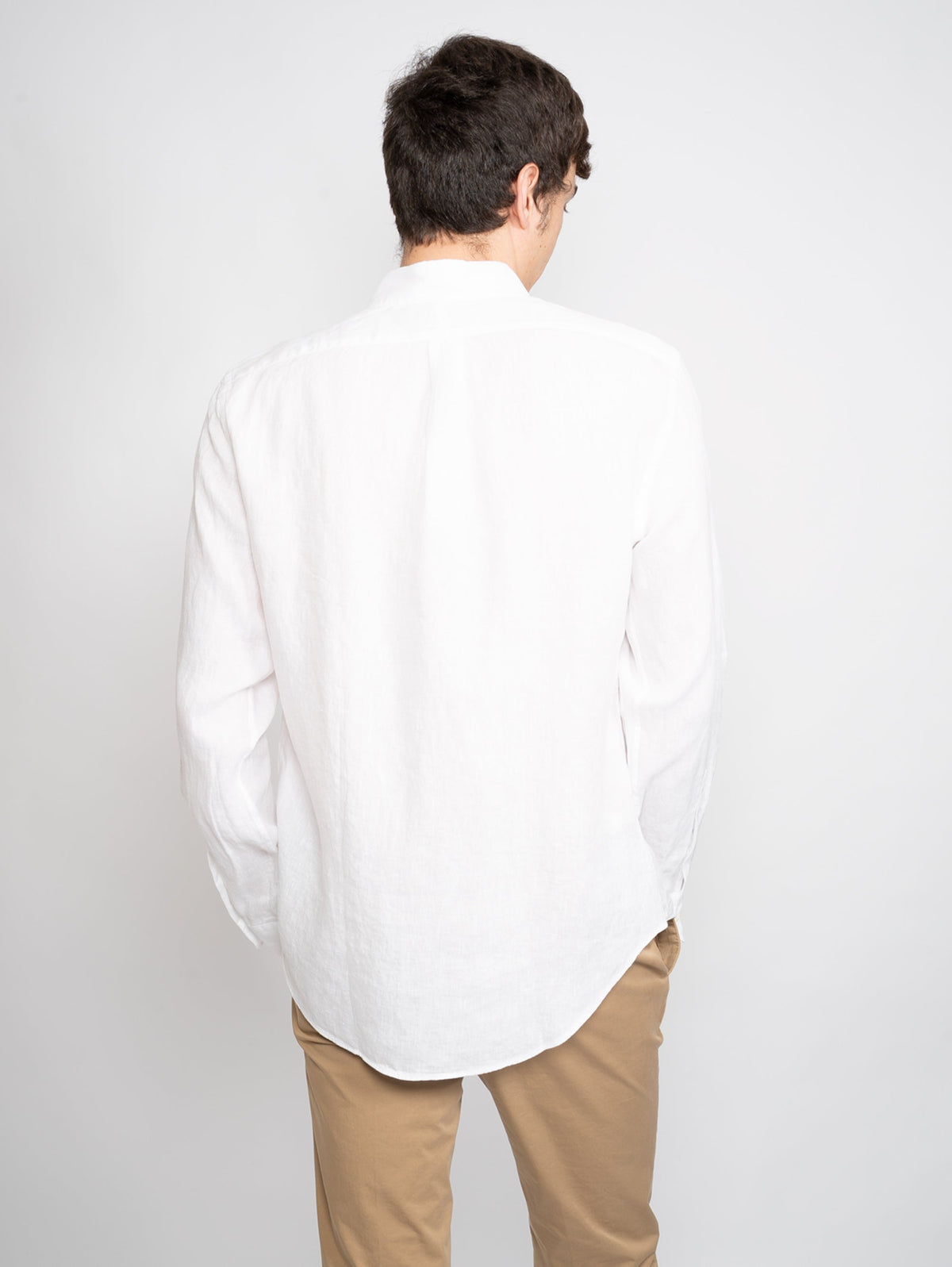 2026 New Arrival Camicia in lino Slim Fit Bianco