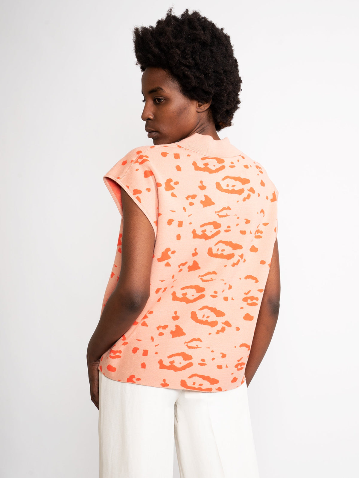 2026 New Arrival Polo con Stampa Animalier Arancione