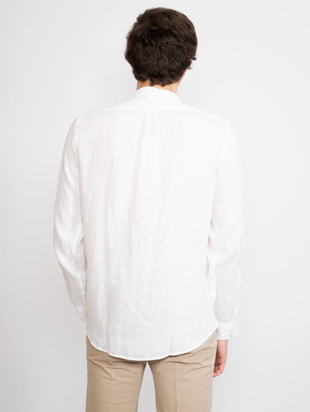 2026 New Arrival Camicia in Lino con Collo alla Coreana Bianco