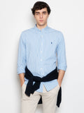 2026 New Arrival Camicia Sportiva Elasticizzata a Righe Blu/Bianco