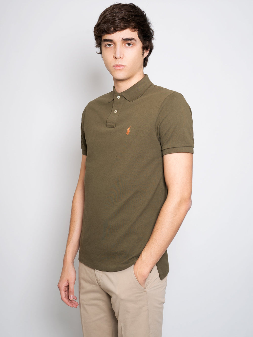 2026 New Arrival Polo in Piquet Slim Fit Verde Militare