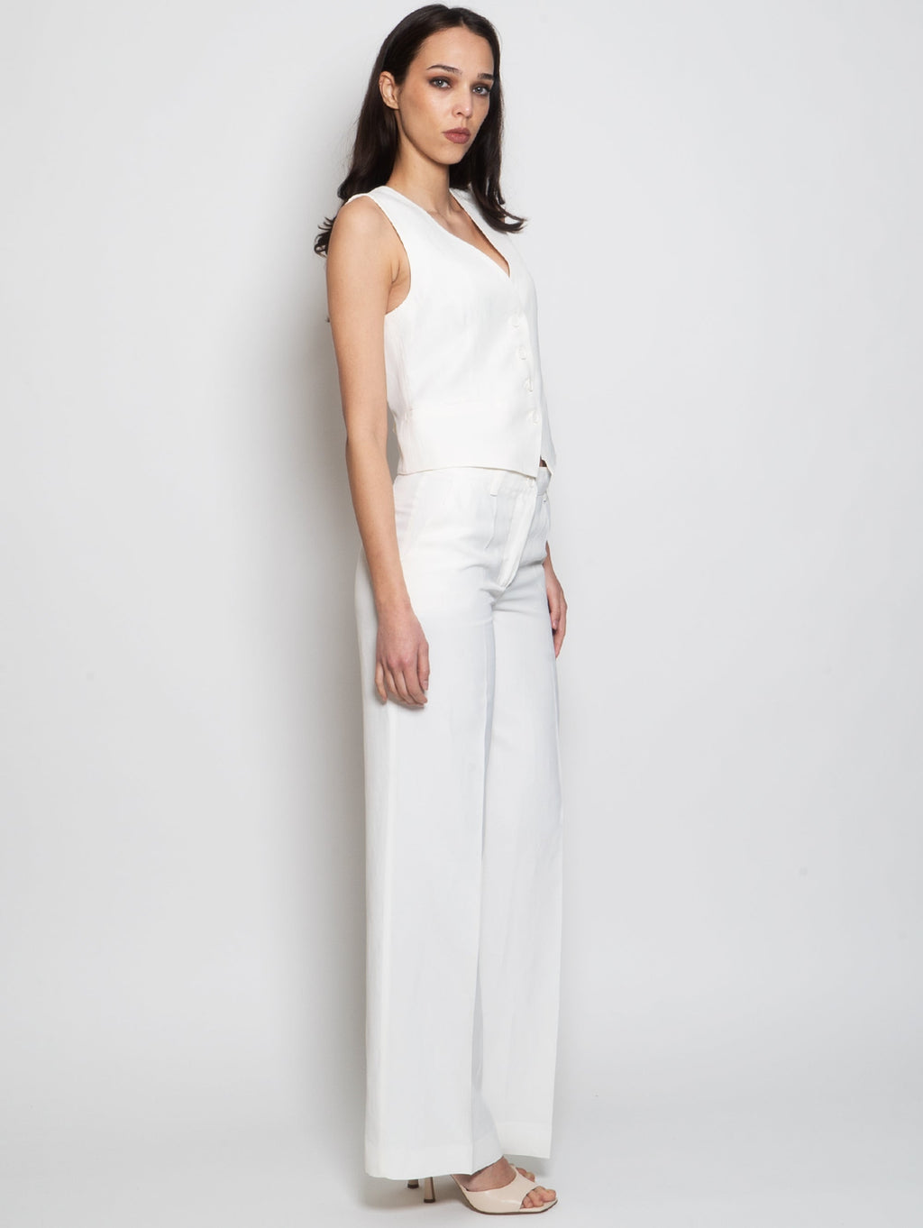 2026 New Arrival Gilet con Scollo a V Panna