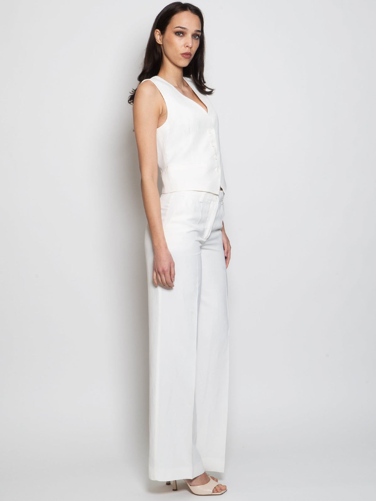 2026 New Arrival Gilet con Scollo a V Panna