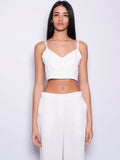 2026 New Arrival Top Cropped con Scollo a V Panna