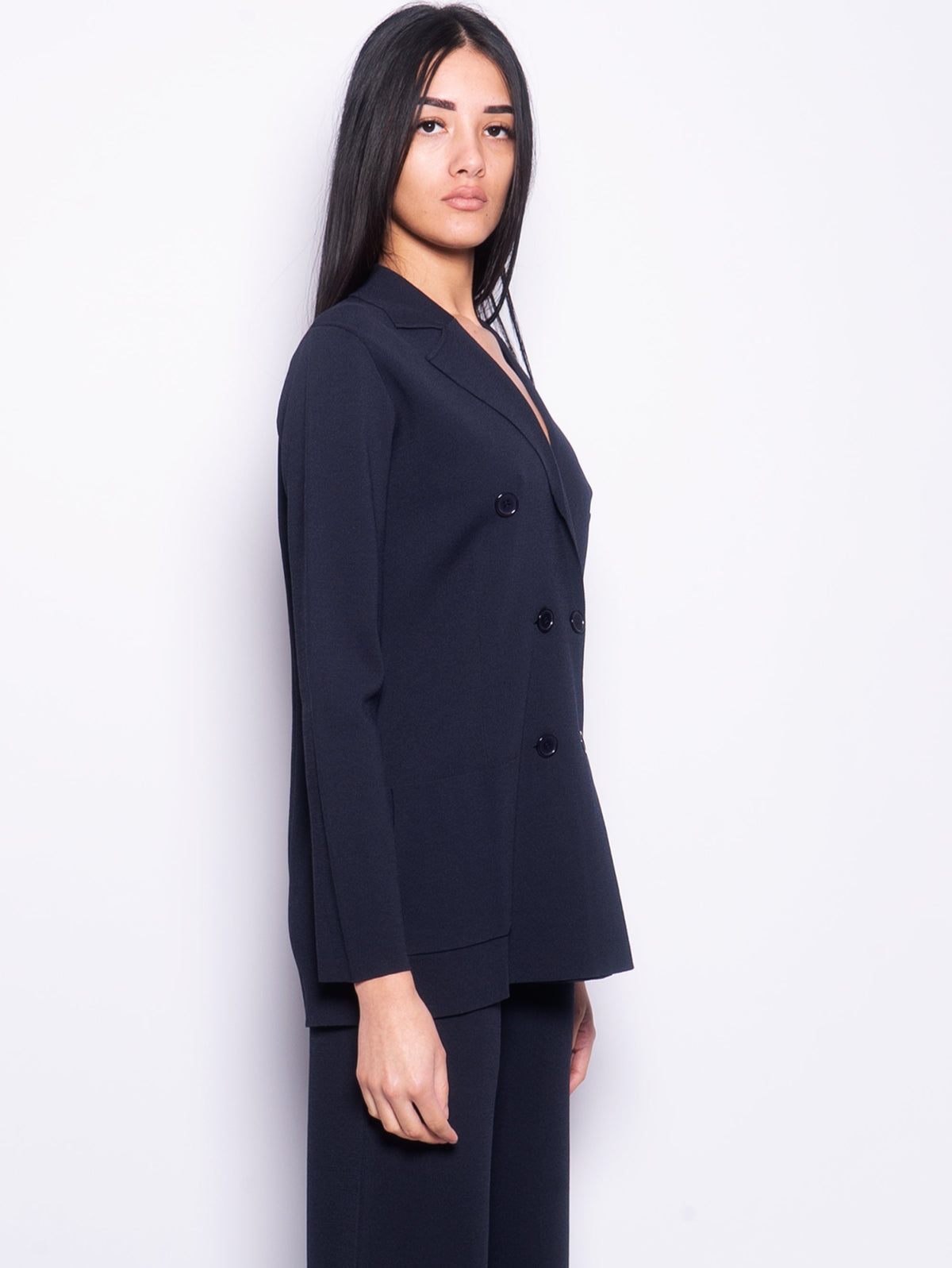 2026 New Arrival Giacca Doppiopetto in Maglia Blu