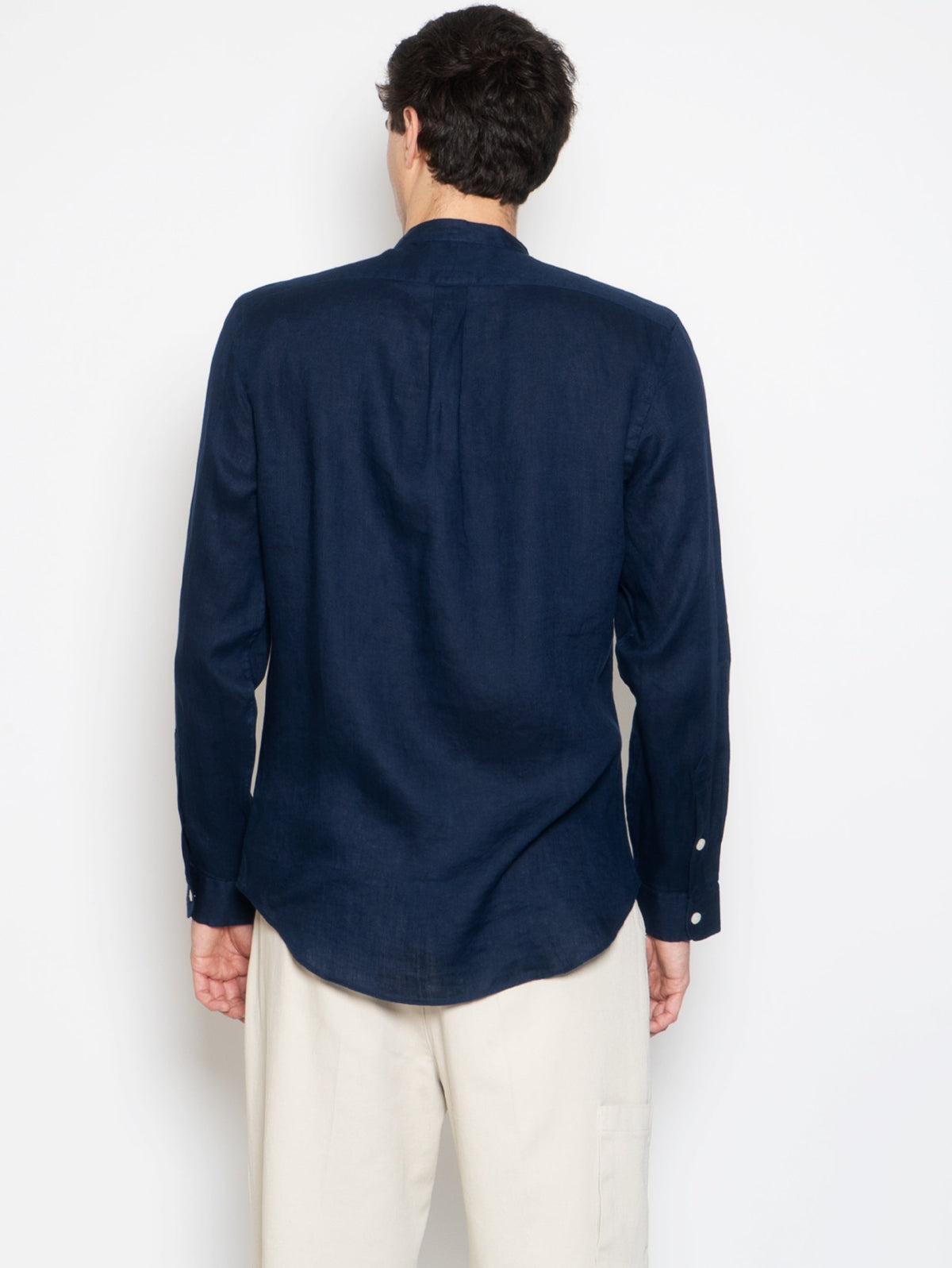 2026 New Arrival Camicia in Lino Collo alla Coreana Blu