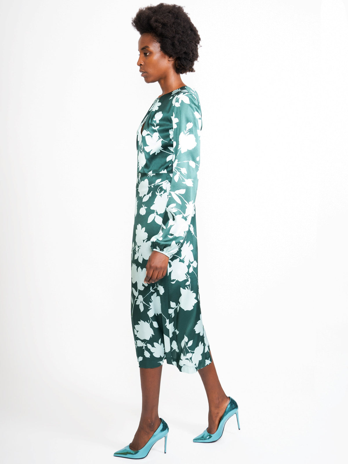 2026 New Arrival Abito Longuette con Dettaglio Cut Out Verde