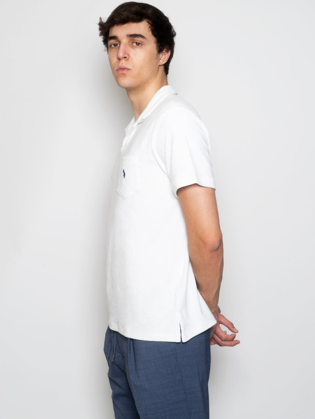2026 New Arrival Polo in Spugna con Taschino Bianco