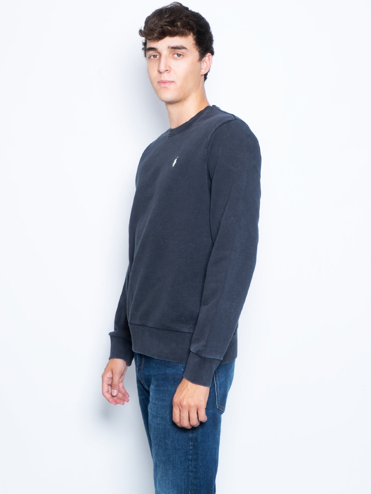 2026 New Arrival Felpa Girocollo in Cotone Loopback Nero