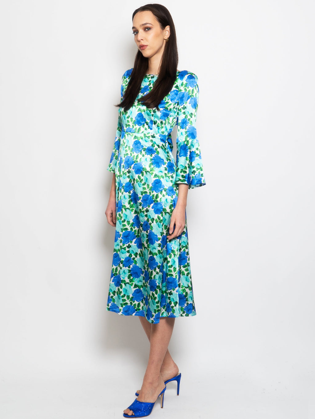 2026 New Arrival Abito Midi con Scollatura Reversibile Bluette/Verde