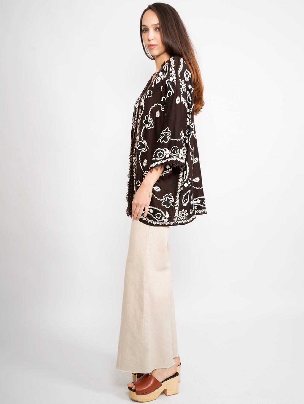 2026 New Arrival Cardigan Stampa Cashmere Marrone