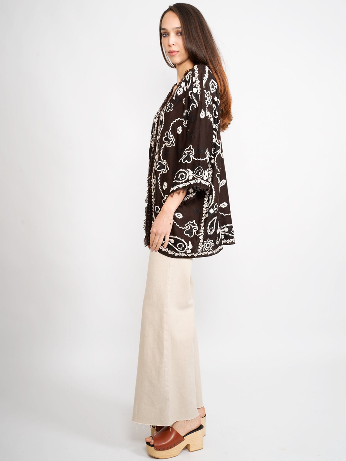 2026 New Arrival Cardigan Stampa Cashmere Marrone