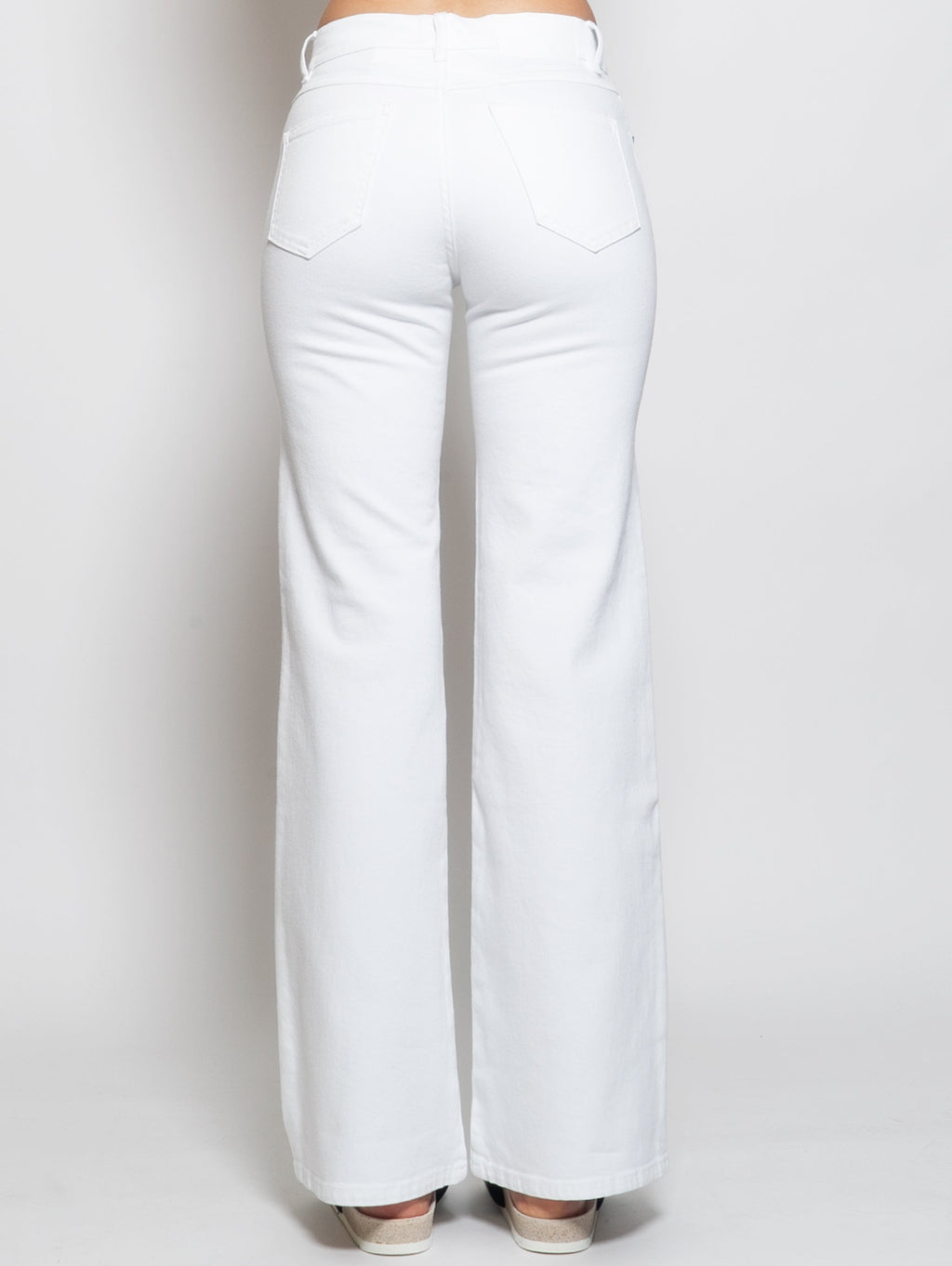 2026 New Arrival Pantaloni a Zampa Bull Denim Cinque Tasche Bianco