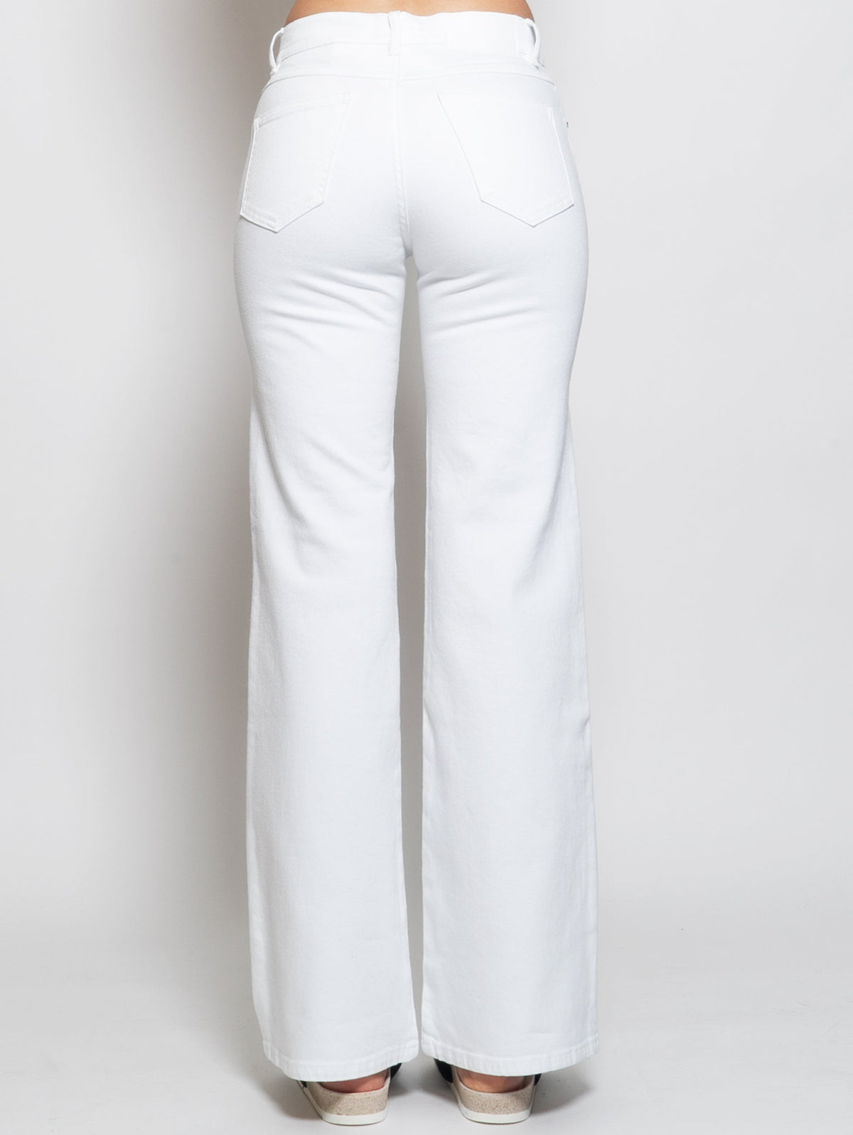 2026 New Arrival Pantaloni a Zampa Bull Denim Cinque Tasche Bianco
