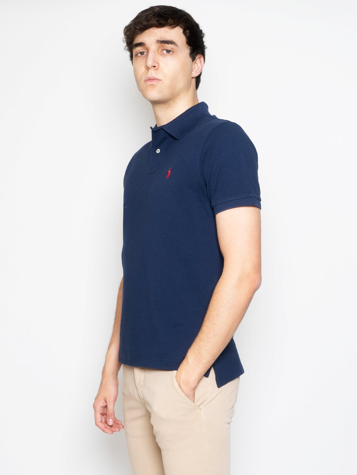 2026 New Arrival Polo in Piquè Slim Fit Blu