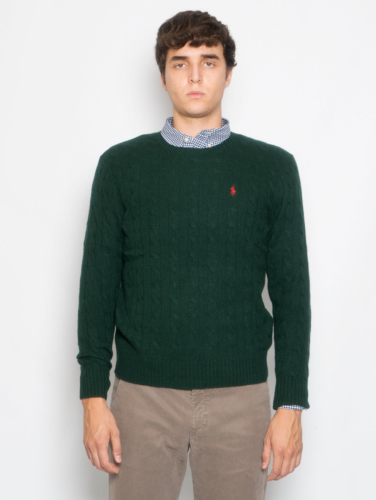 2026 New Arrival Maglia a Trecce Verde Bottiglia
