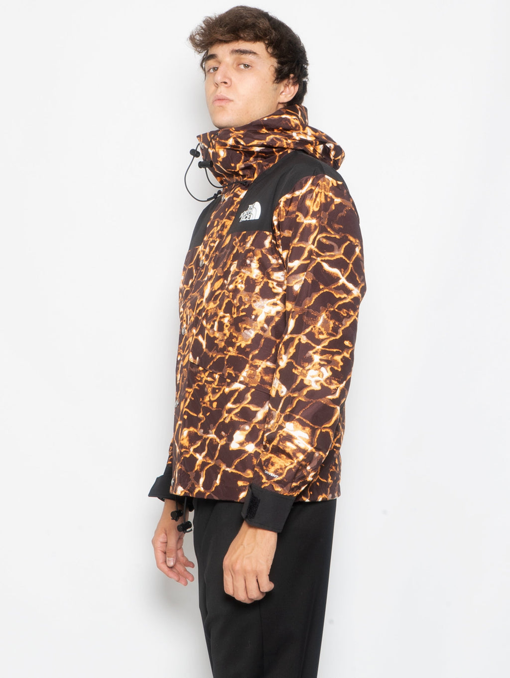 2026 New Arrival Giacca con Cappuccio Retro Mountain Stampa Marrone
