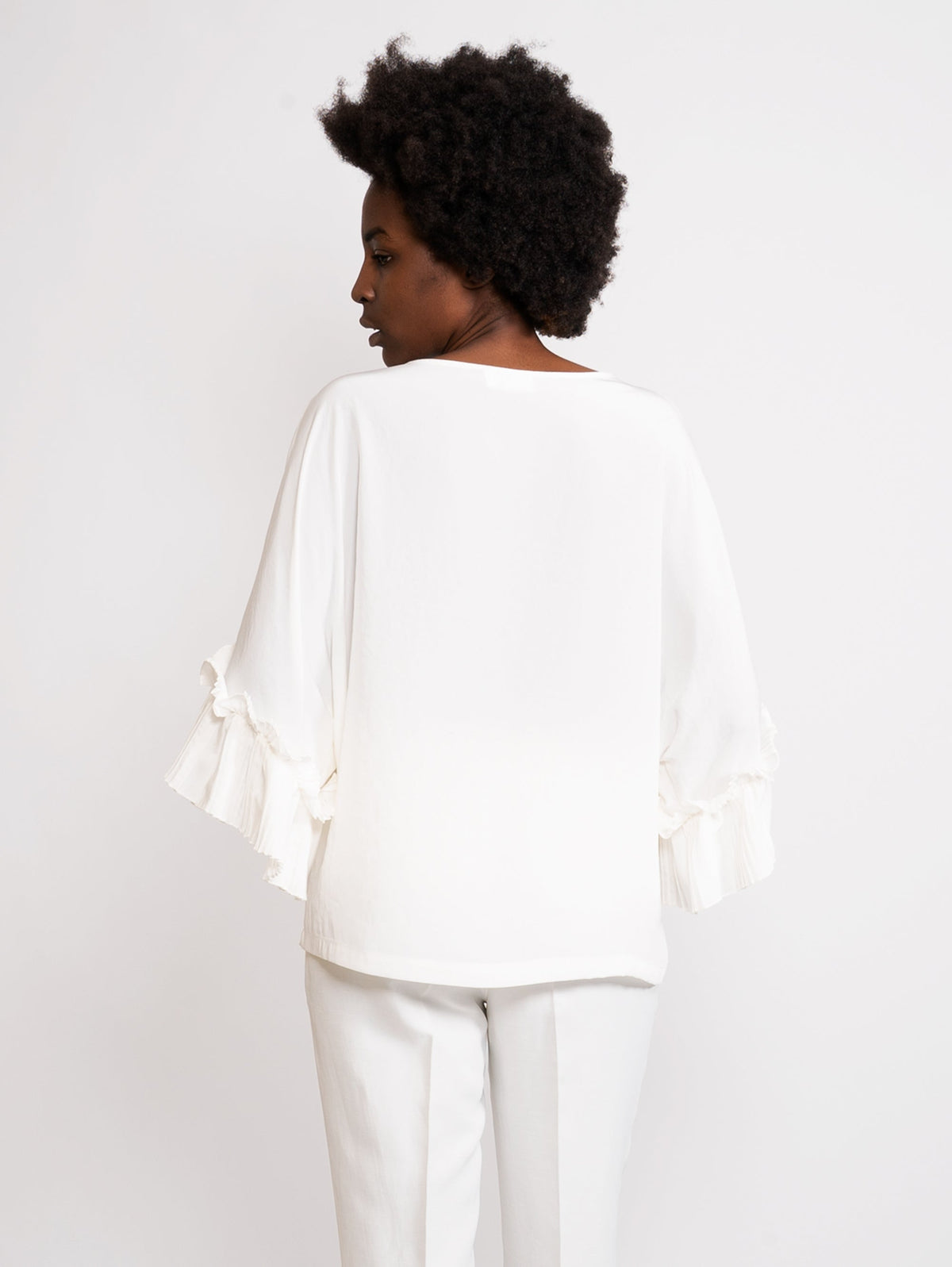 2026 New Arrival Blusa con Ruches Panna