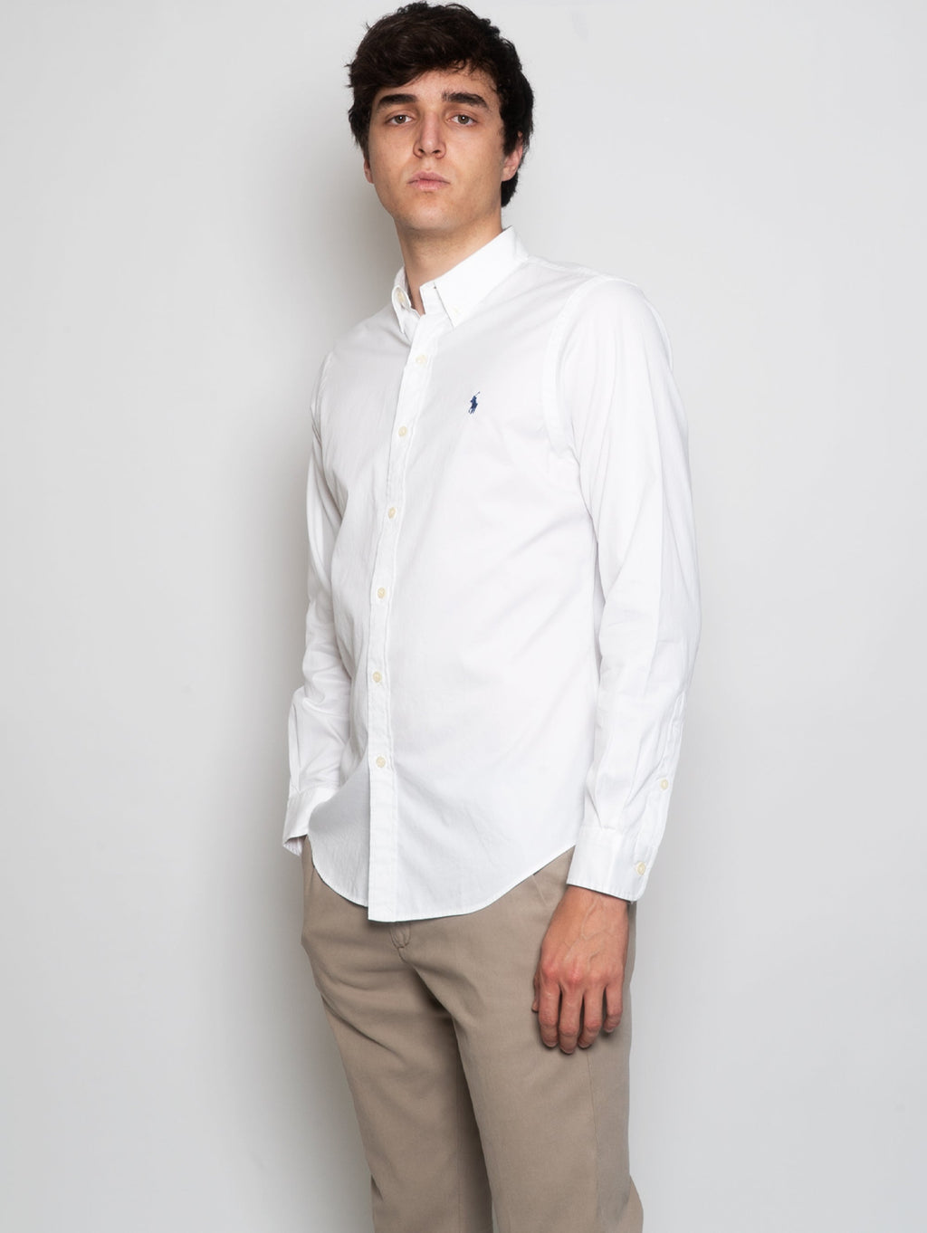 2026 New Arrival Camicia Slim Fit in Twill di Cotone Bianco