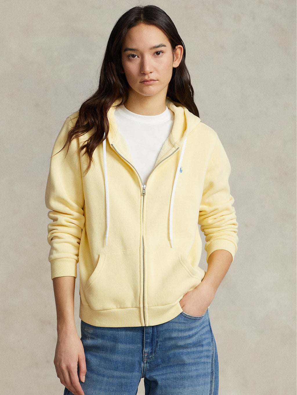 2026 New Arrival Felpa con Zip e Cappuccio Giallo