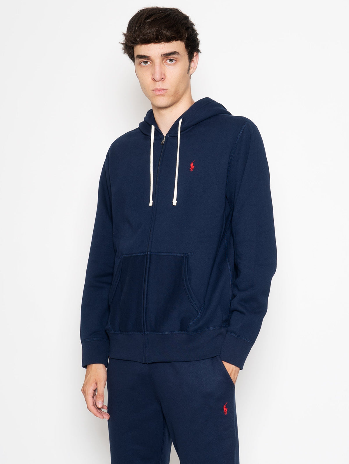 2026 New Arrival Felpa con Zip e Cappuccio Blu