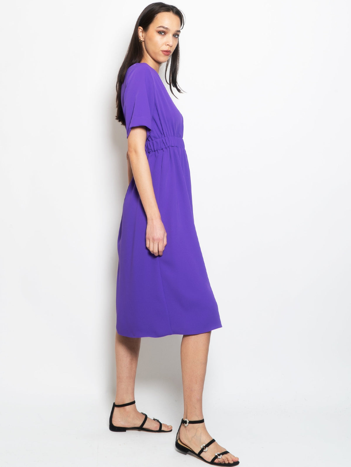 2026 New Arrival Abito Midi con Maniche Corte Viola