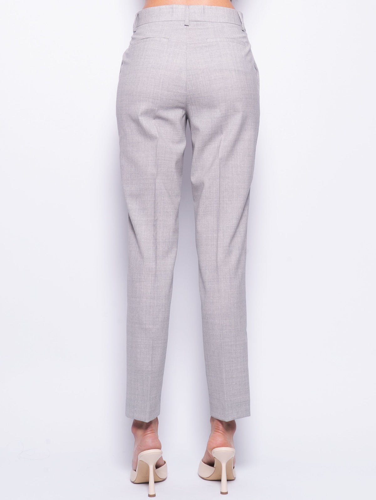 2026 New Arrival Pantaloni in Fresco Lana Grigio Mélange Chiaro