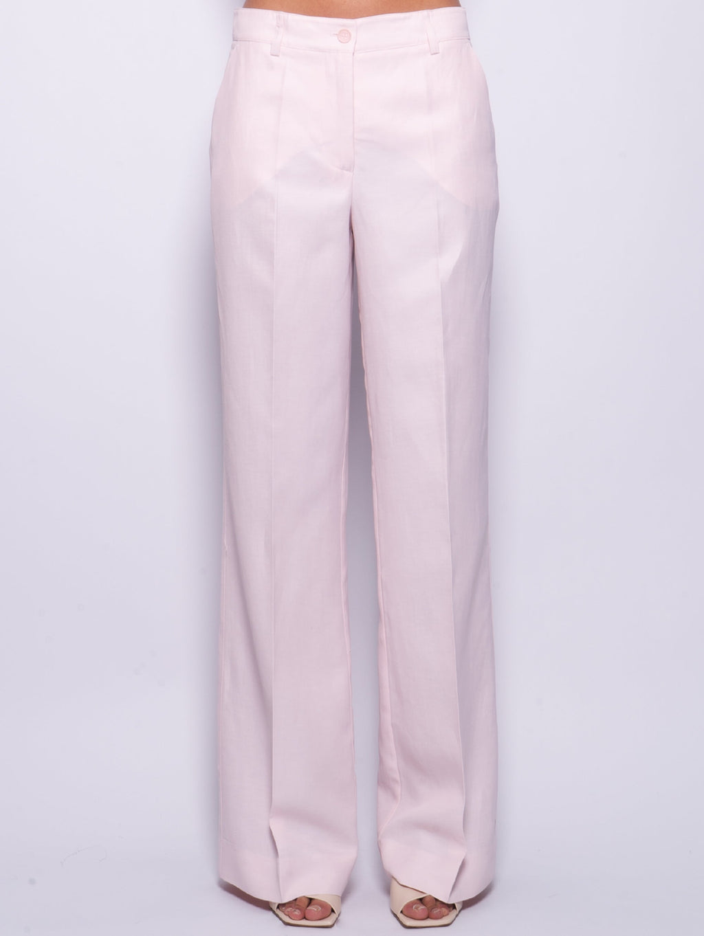 2026 New Arrival Pantaloni Palazzo in Lino Fior di Pesco