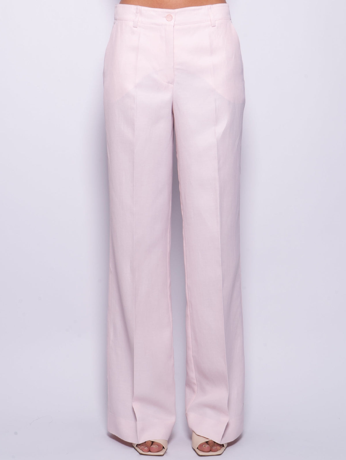 2026 New Arrival Pantaloni Palazzo in Lino Fior di Pesco
