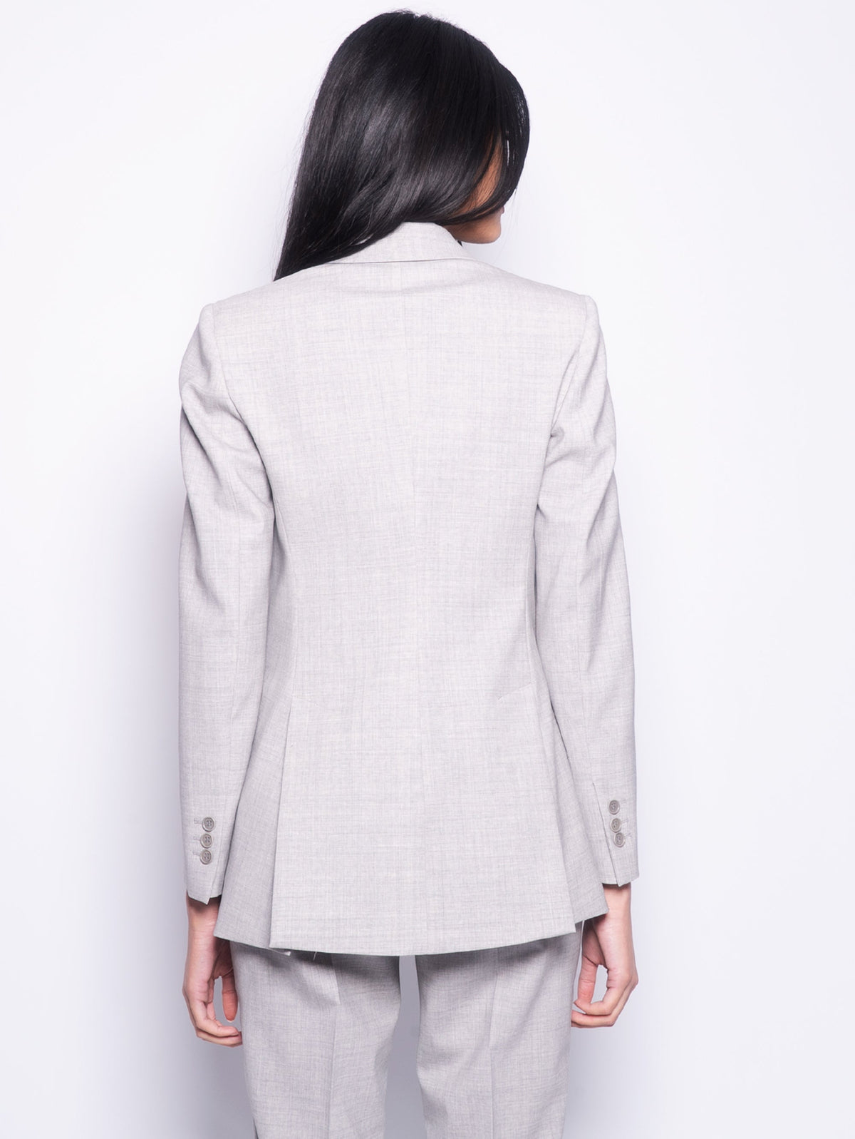 2026 New Arrival Giacca Doppiopetto in Fresco Lana Grigio Mélange Chiaro