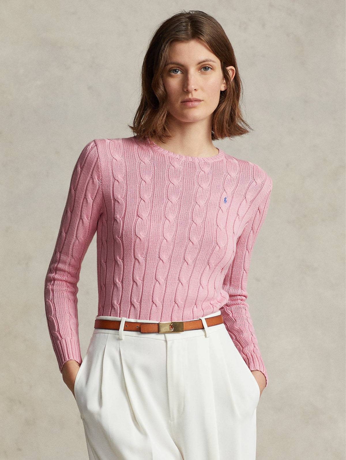 2026 New Arrival Maglia a Trecce in Cotone Rosa