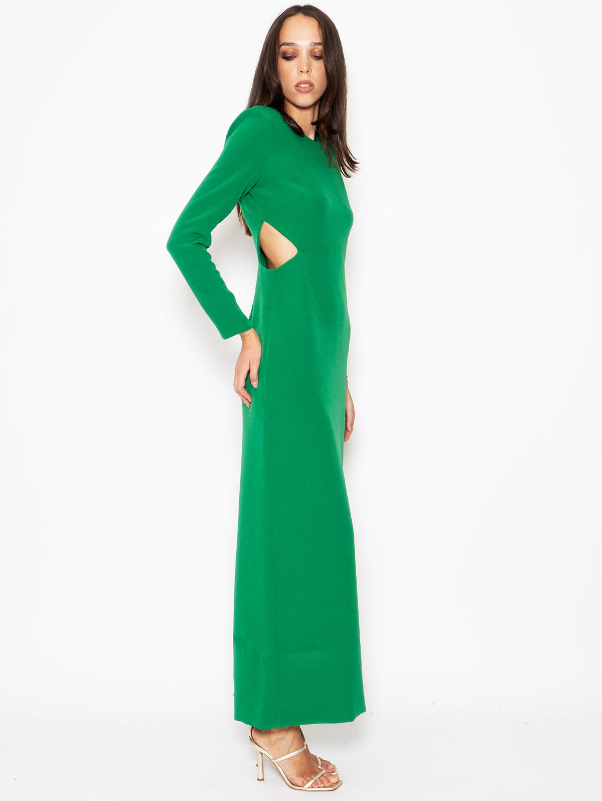 2026 New Arrival Abito Lungo con Dettaglio Cut Out Verde