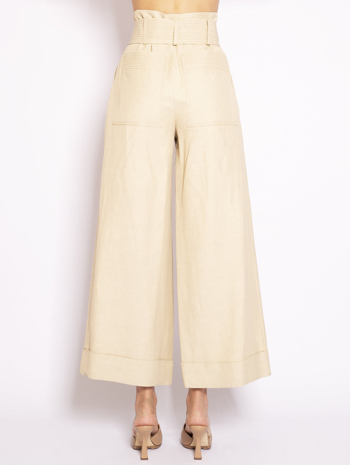 2026 New Arrival Pantaloni con Pinces Beige