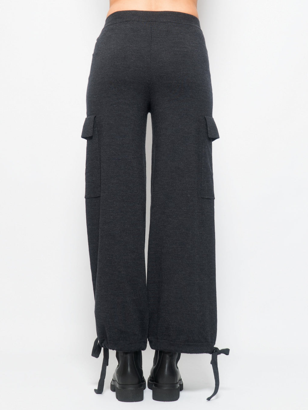 2026 New Arrival Pantalone Cargo in Maglia di Lana Grigio Scuro
